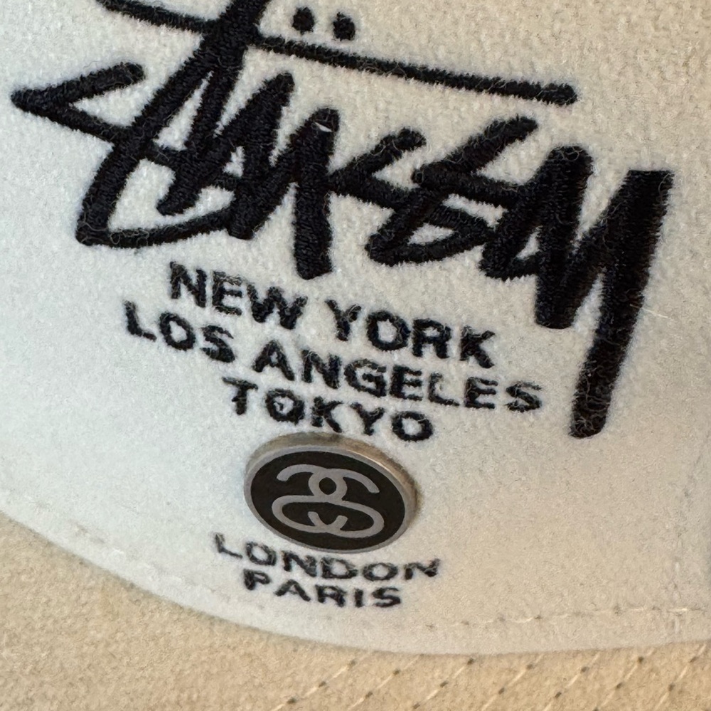Rare Stussy World Wide Tour Original 1990’s Off White Fitted Cap Hat Double S - Picture 4 of 13